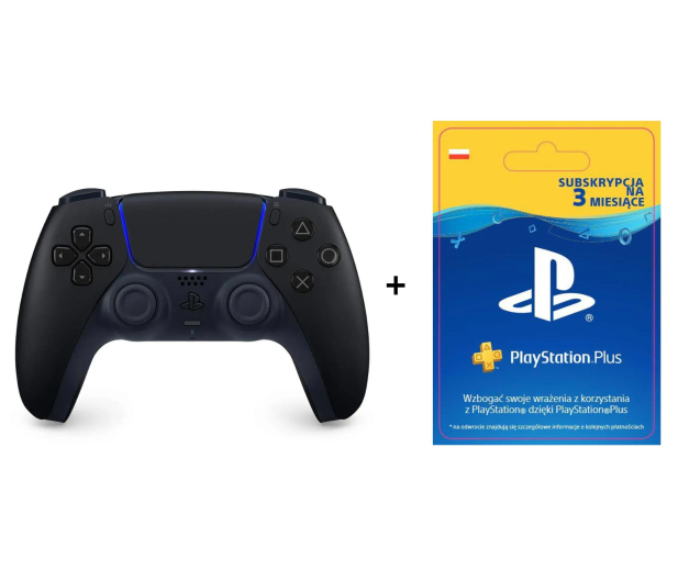 SONY DualSense kontroler czarny + Playstation Plus 90 dni - 699526 - zdjęcie
